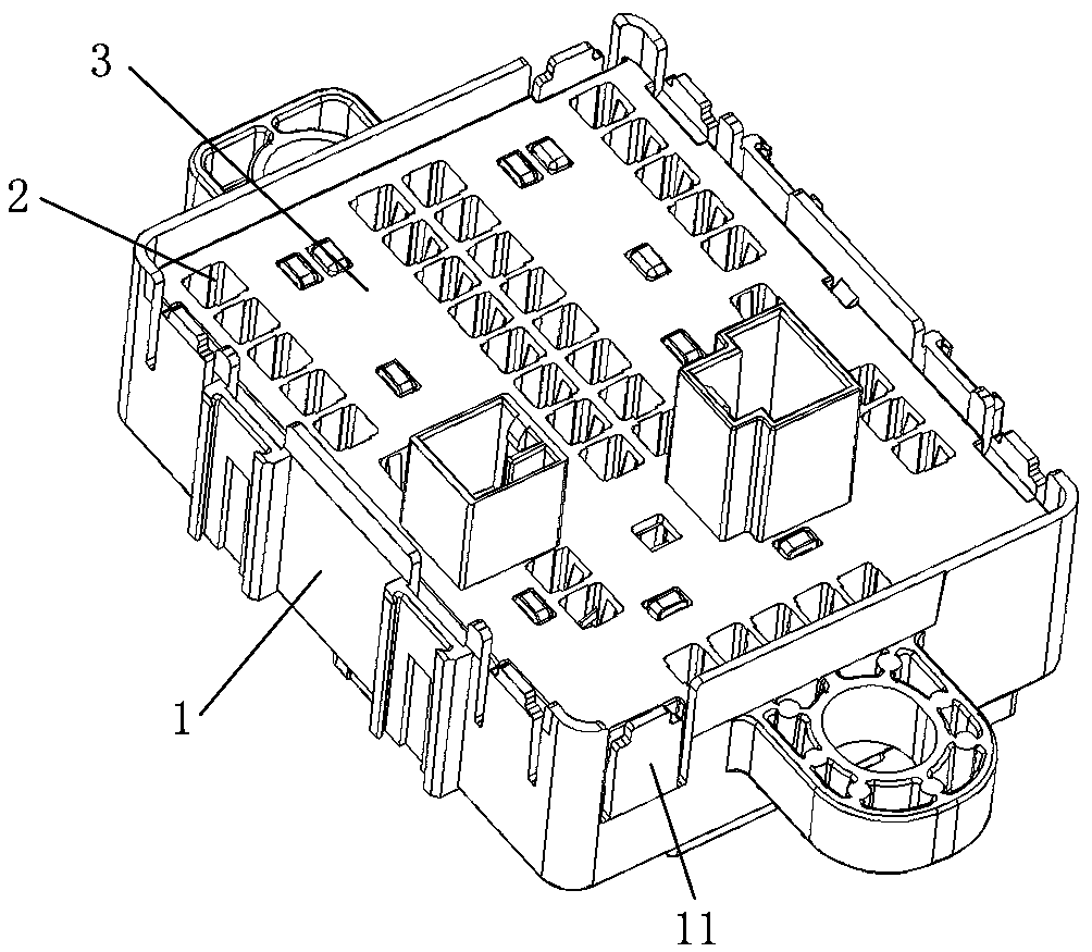 Automobile fuse box with secondary lock structure