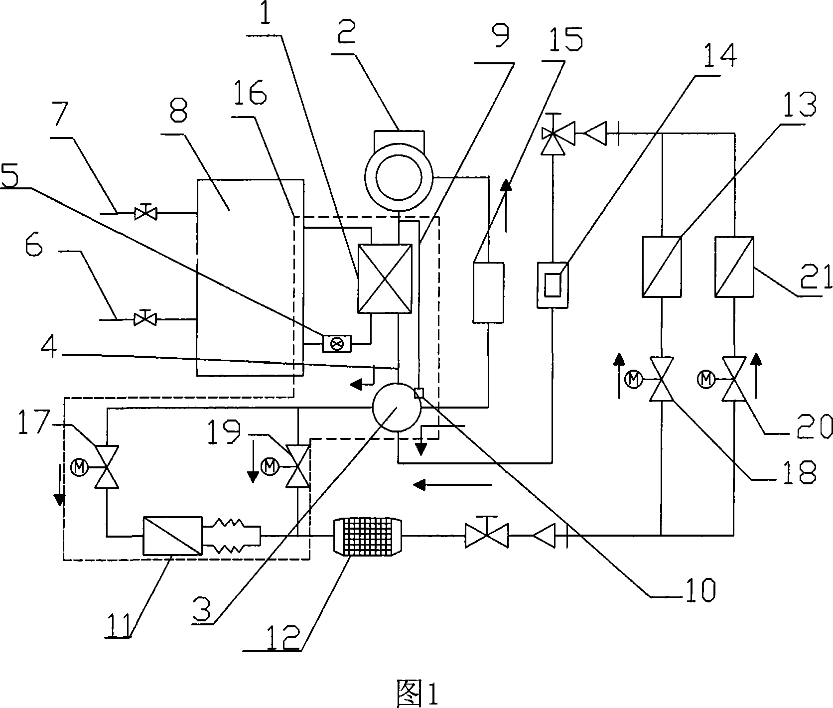 Composite condensing/evaporating four-functional hot water heat pump air conditioner device