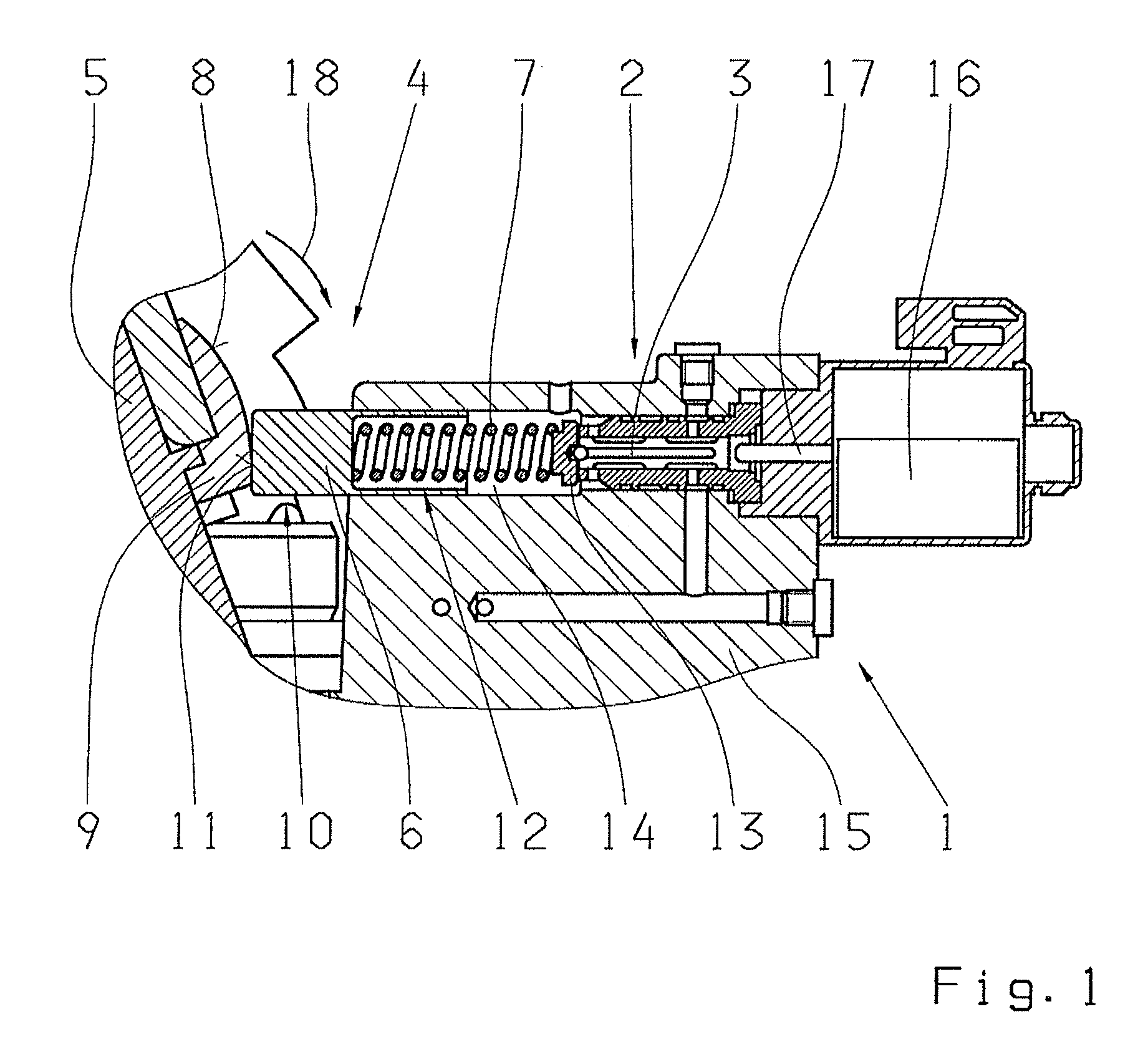 Adjusting device of a hydrostatic module