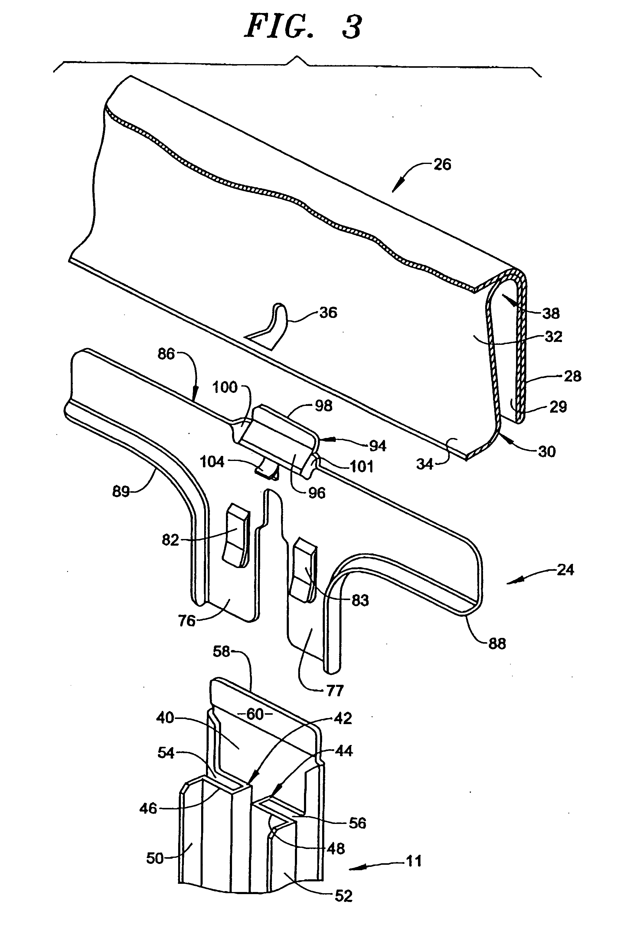Notched mullion retainer arrangement for a refrigerator cabinet