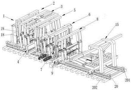 Sleeper changing machine with opposite crank track lifting device