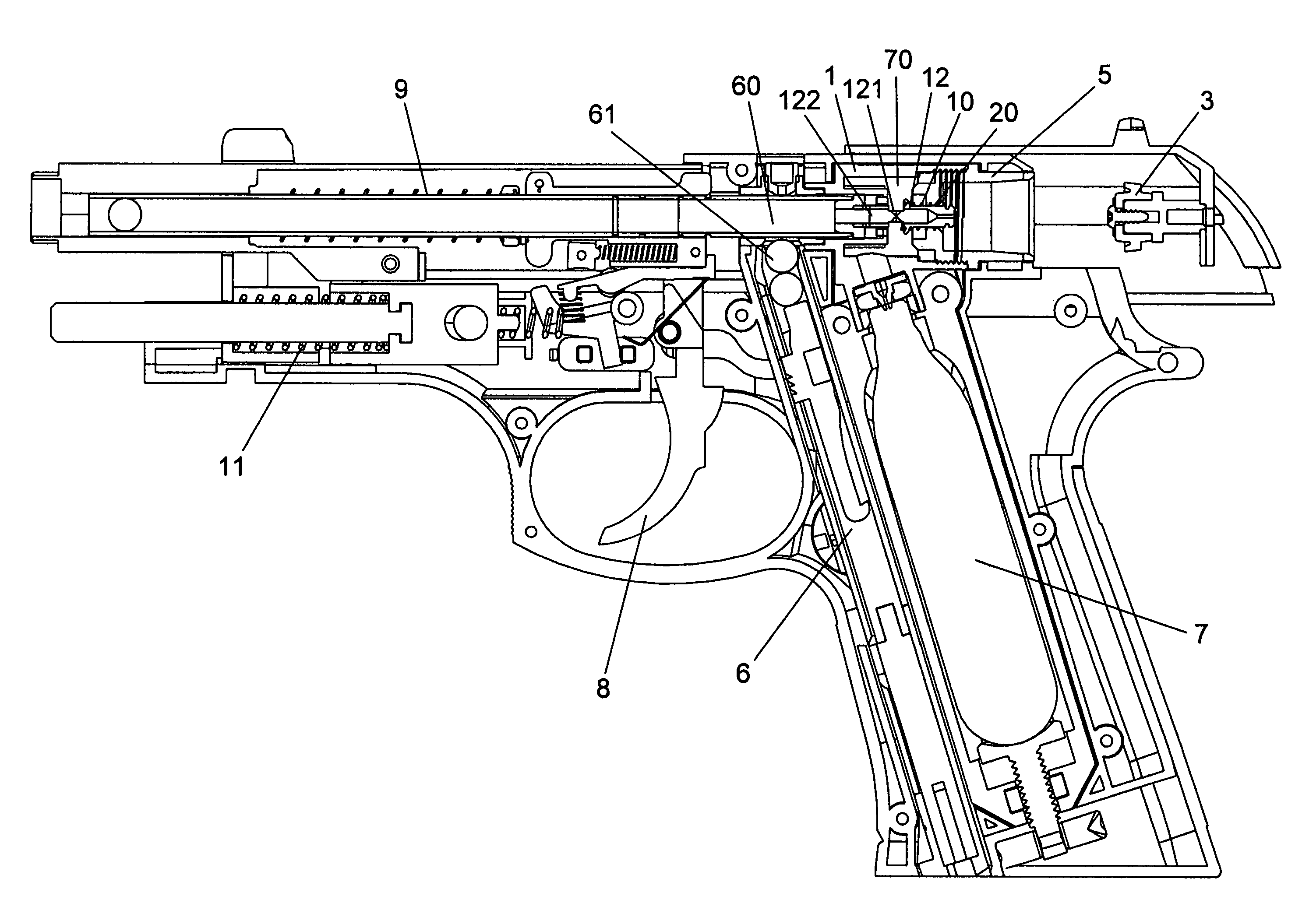 Continuous firing type trigger structure for toy gun