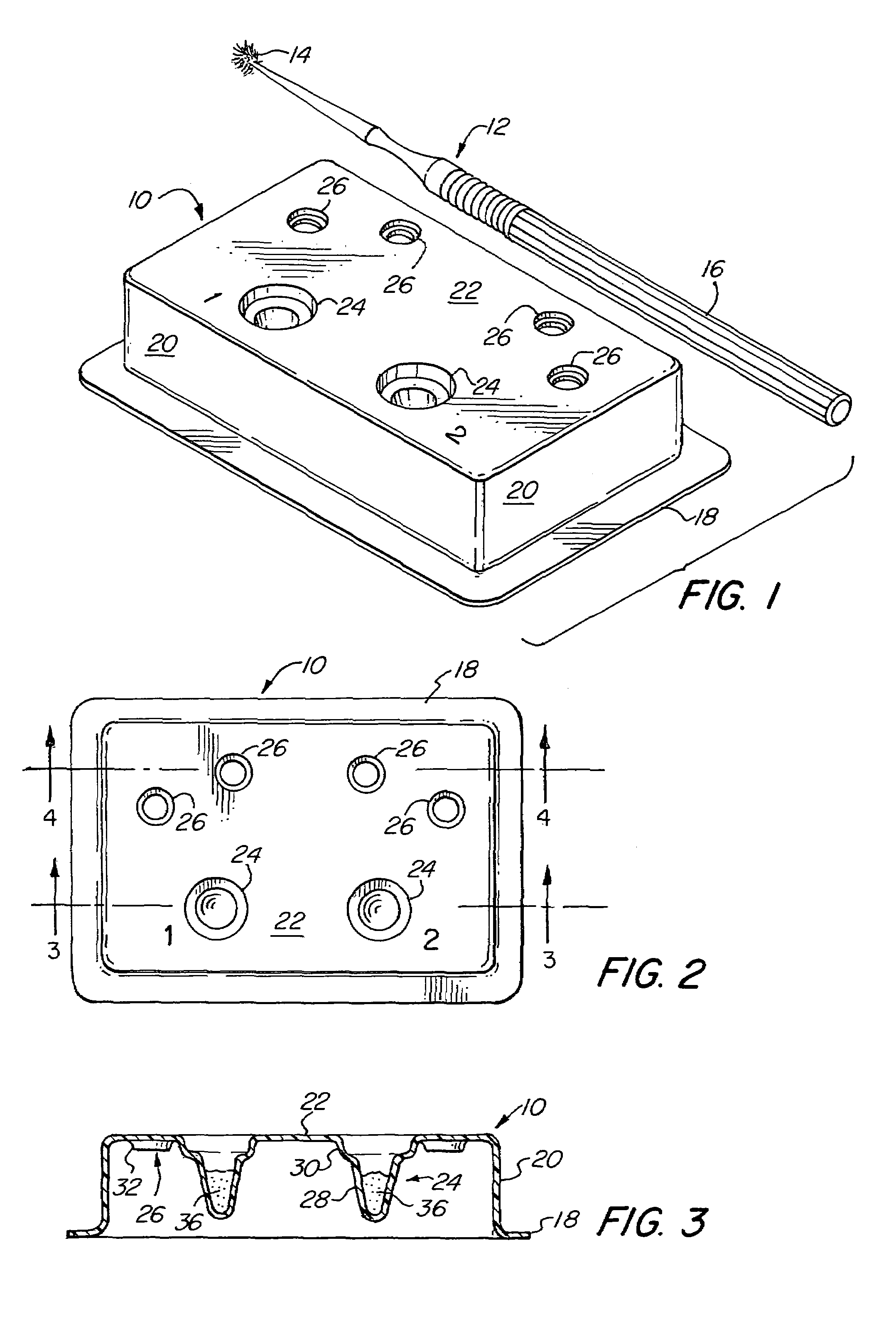 Dental applicator holding and material dispensing tray