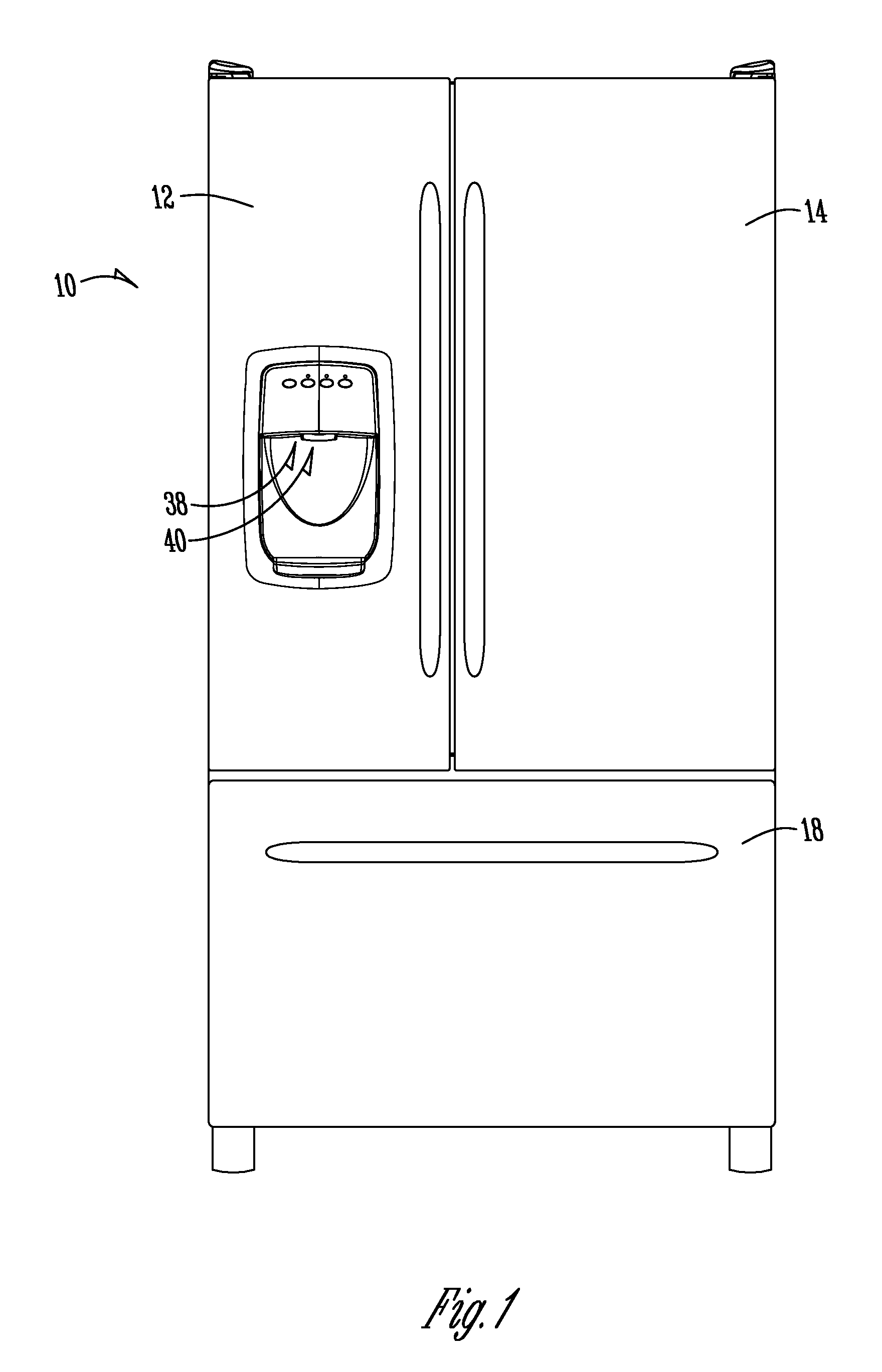 Refrigerator with ceiling mounted water system