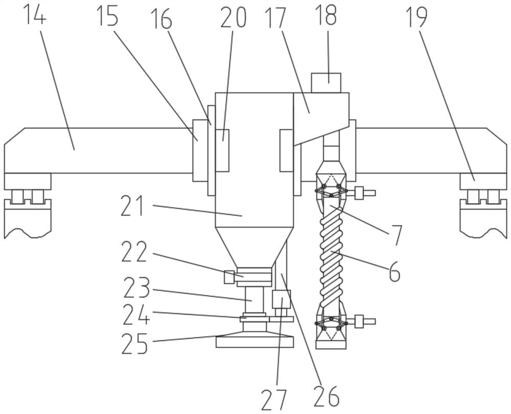 Filler sucking and discharging overhead crane for graphite refining