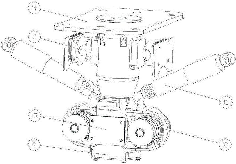 Single-rail bogie central suspension device provided with aluminum alloy connection sleeper beam