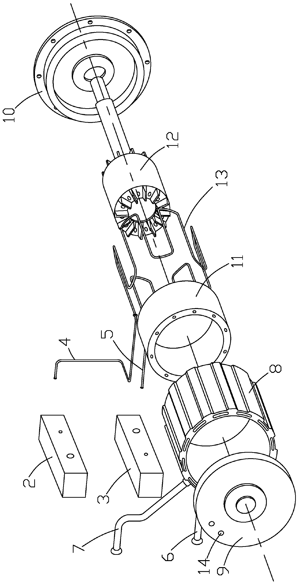 New energy automobile ultra-efficient motor cooling system loop structure and installation method thereof