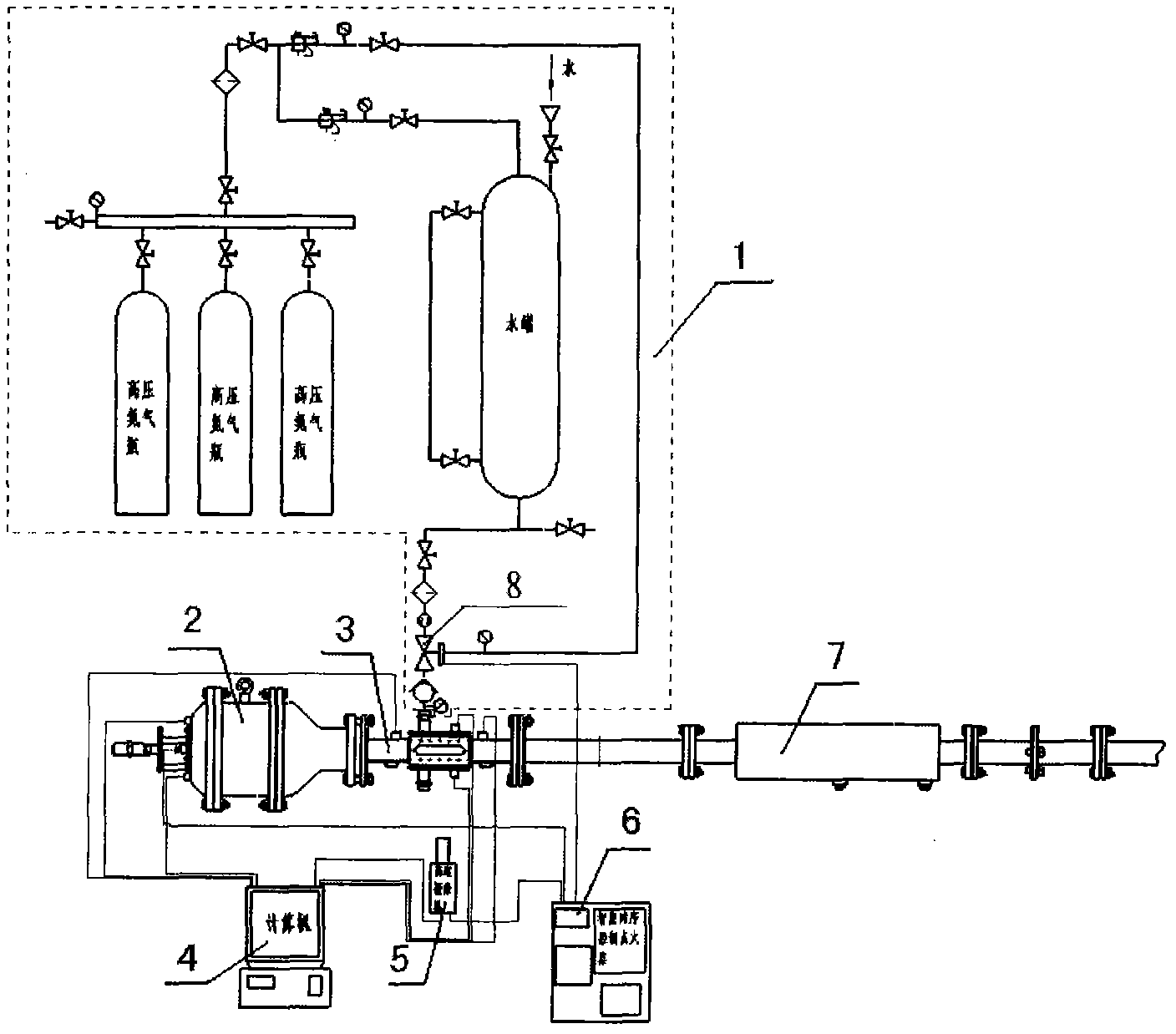 Experiment device for researching jet atomizing characteristic of jet nozzle