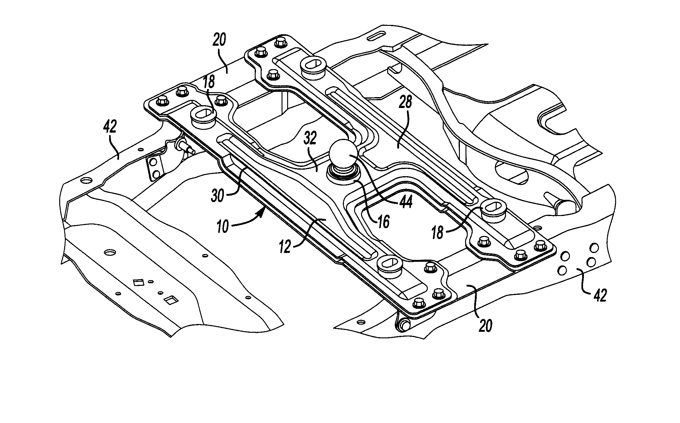 Integrated support structure for either a fifth wheel hitch or a gooseneck trailer hitch