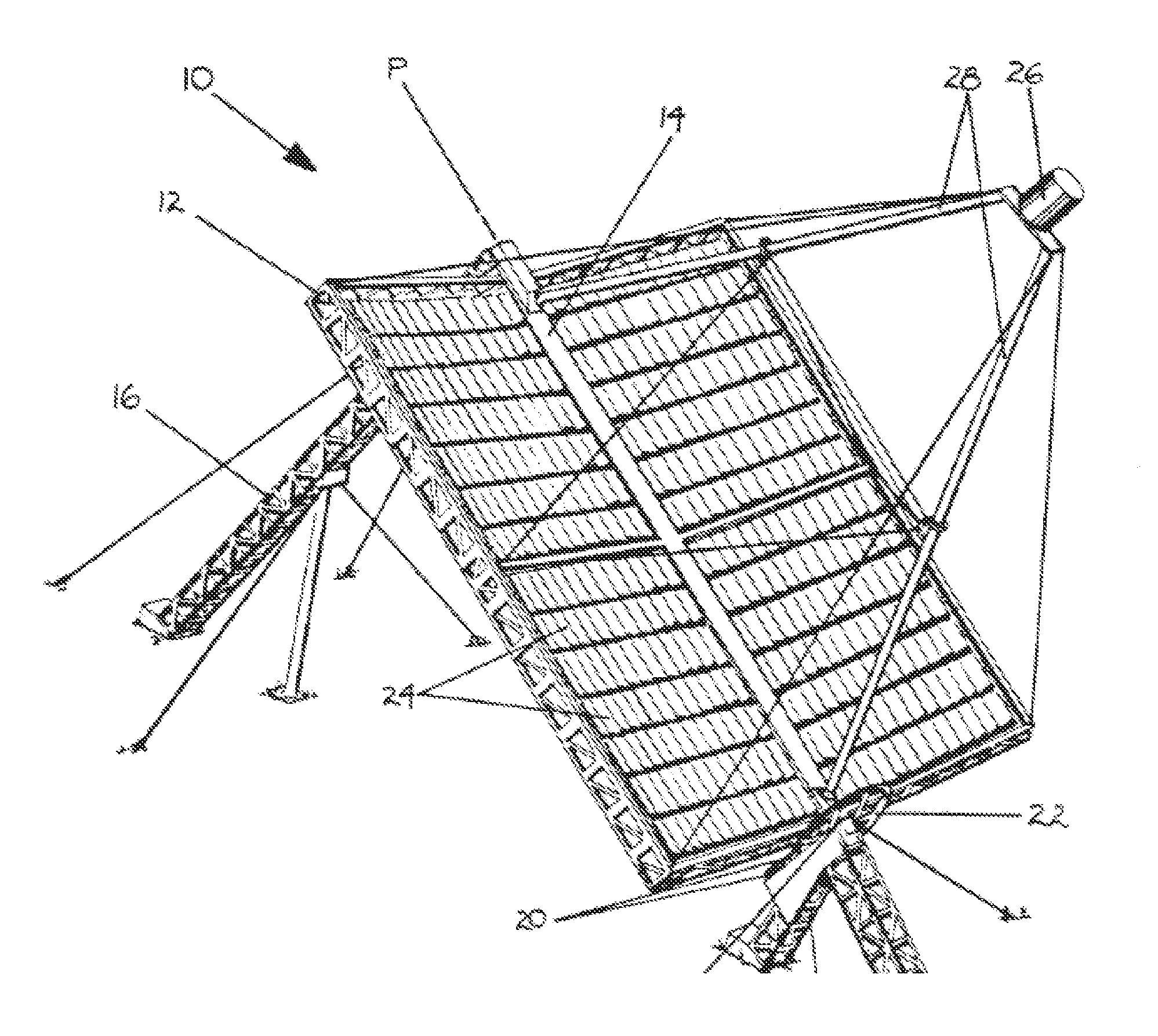 Solar concentrator with induced dipole alignment of pivoted mirrors