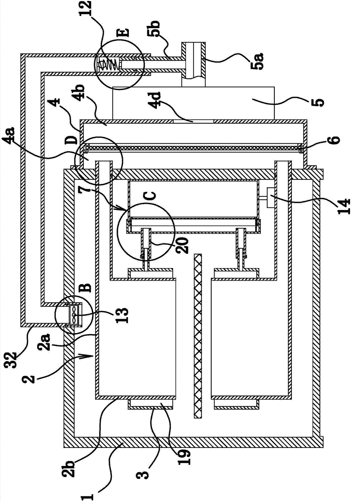 Exhaust fan installation structure in fabric processing arrangement device