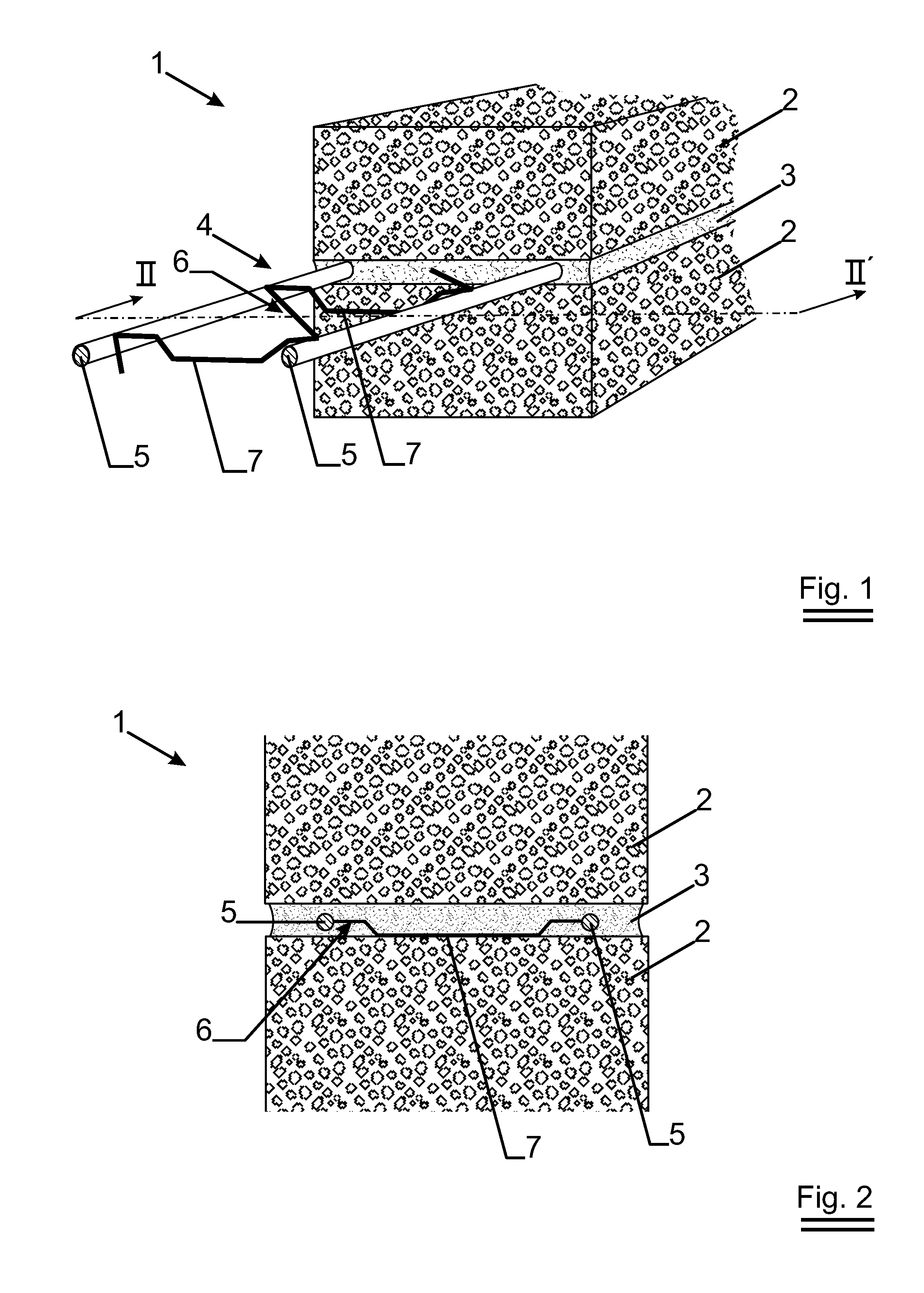 Masonry with steel reinforcement strip having spacers