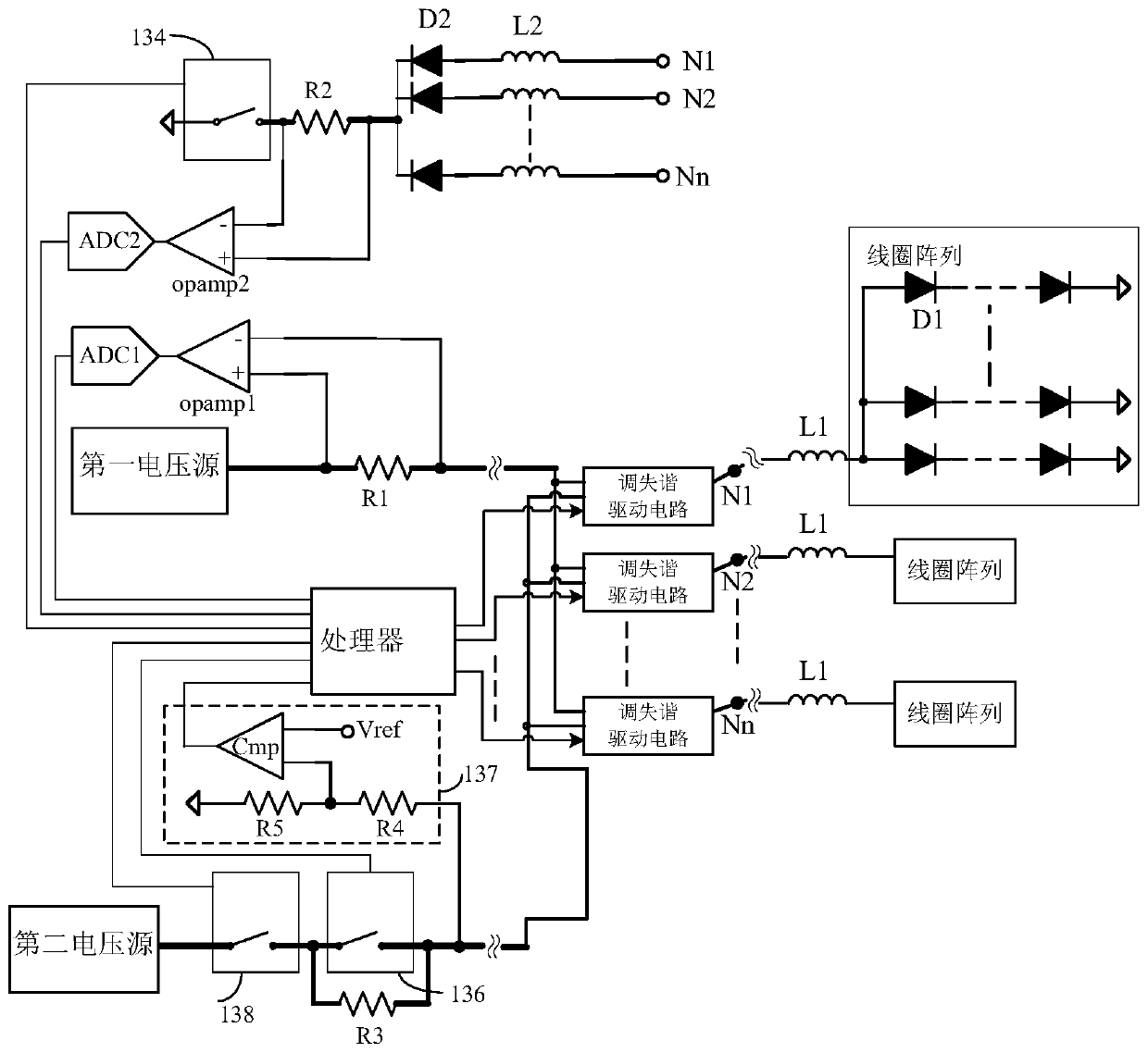 Fault diagnosis circuit and method for tuning and detuning system of local coil