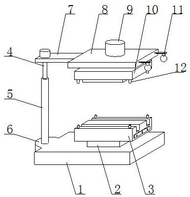 Stamping device for hand shank of slide rail of automobile seat
