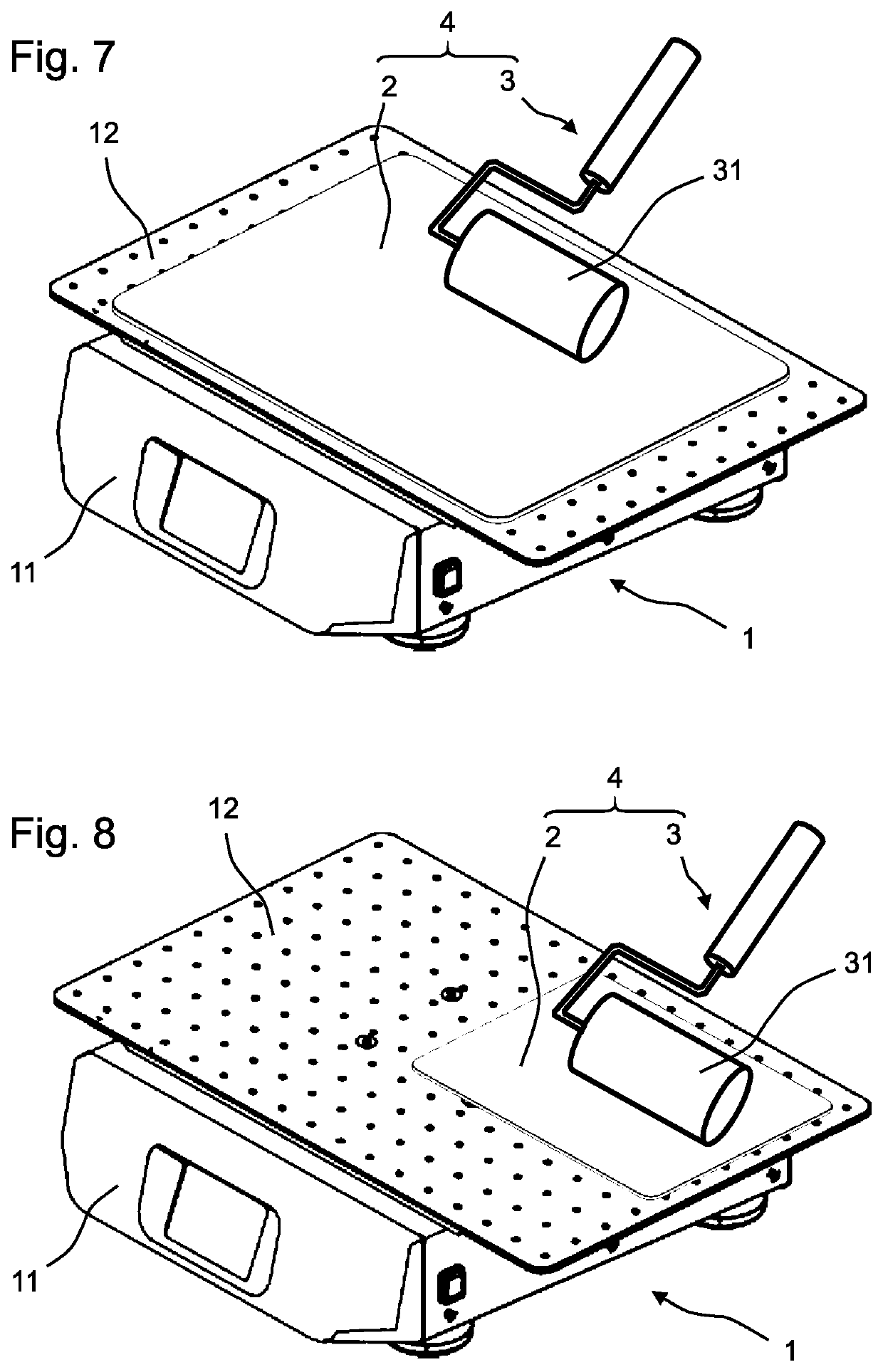 Set of adhesive mat and pressure aid for use for laboratory shakers or shaking incubators