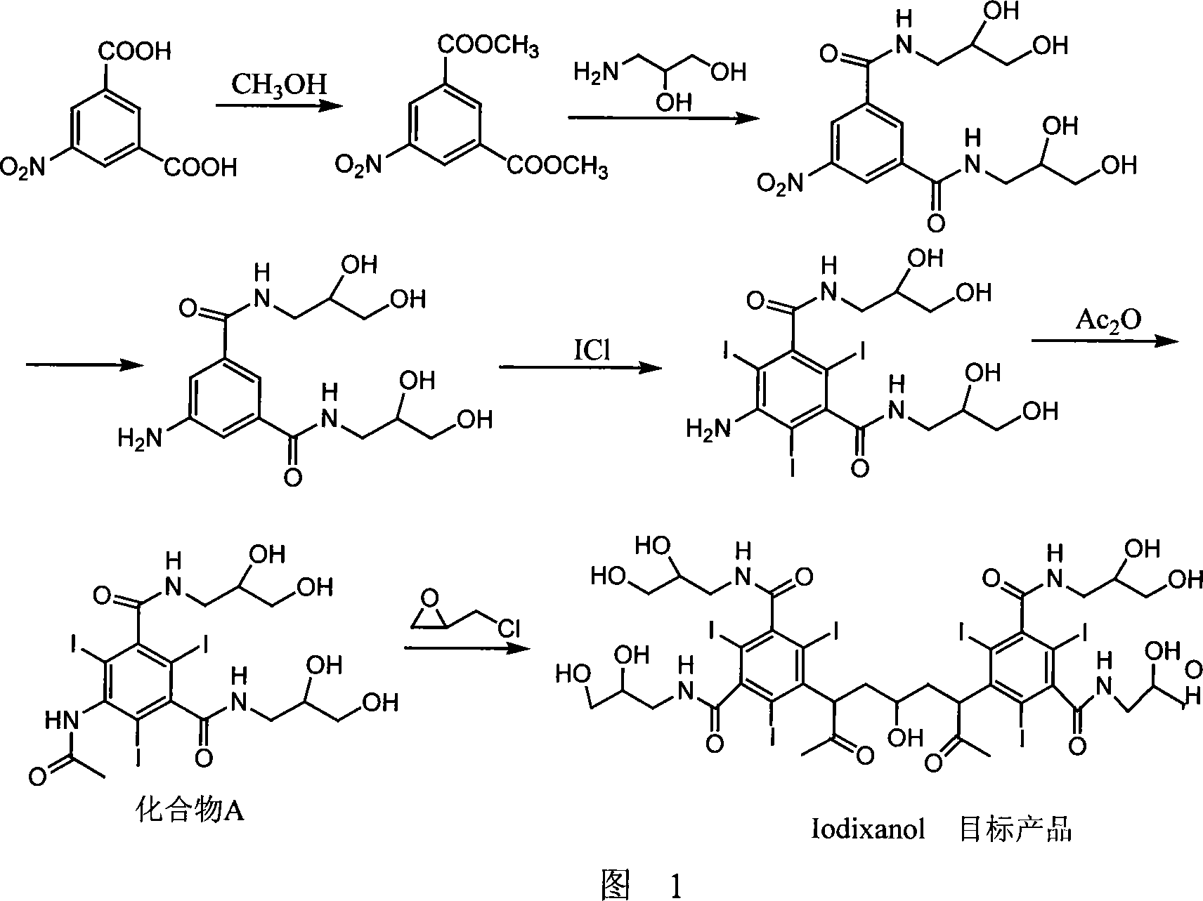 Preparation method of ioxaglic alcohol