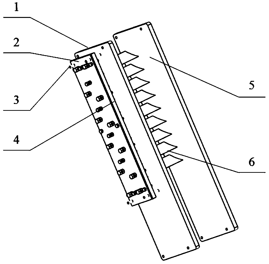 A cantilever variable-gap plane cascade experimental device