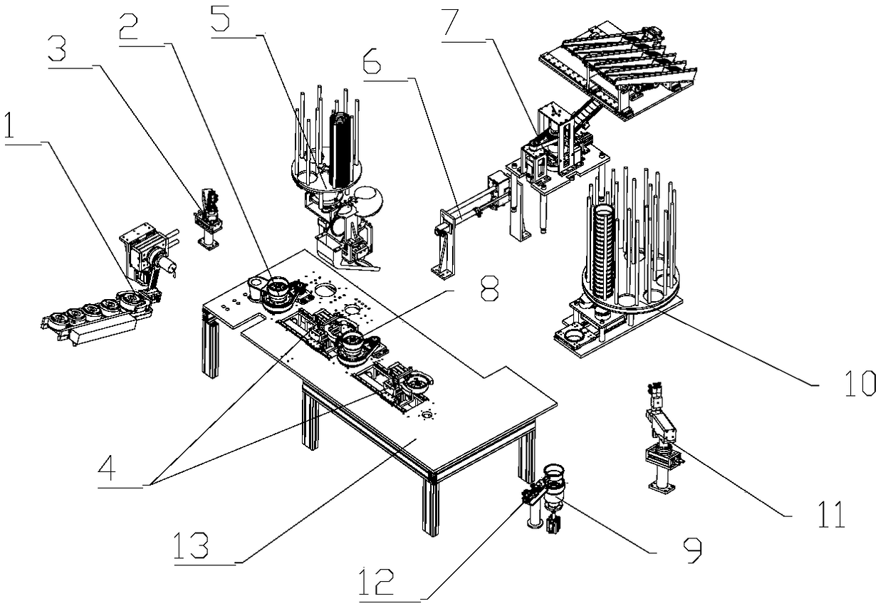 Pole case assembly system and motor rotor production equipment