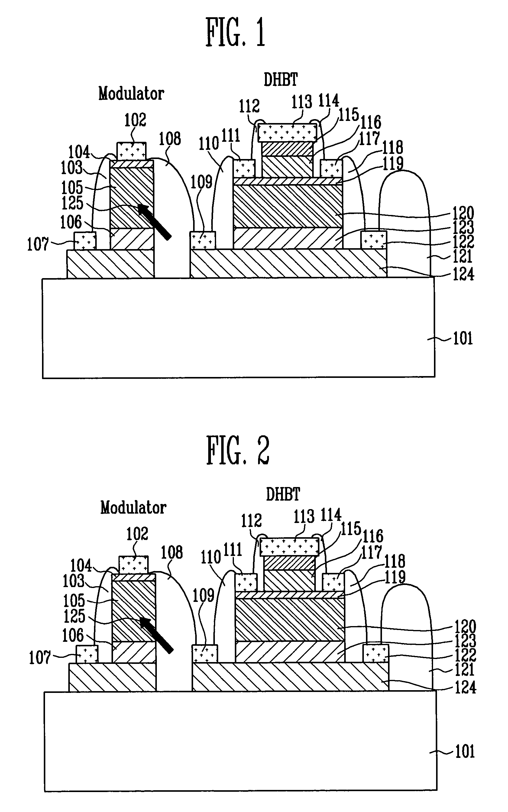 Optoelectronic transmitter integrated circuit and method of fabricating the same using selective growth process