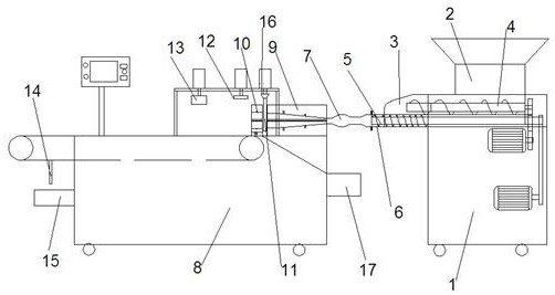 An automatic forming machine for peach crisp mung bean cake