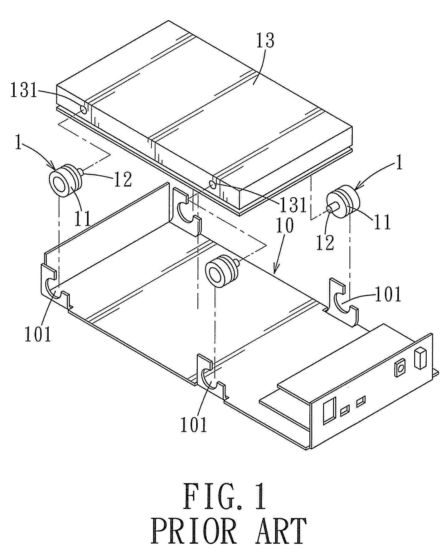 Shockproofing module and assembly of the shockproofing module and an electronic device carrier case