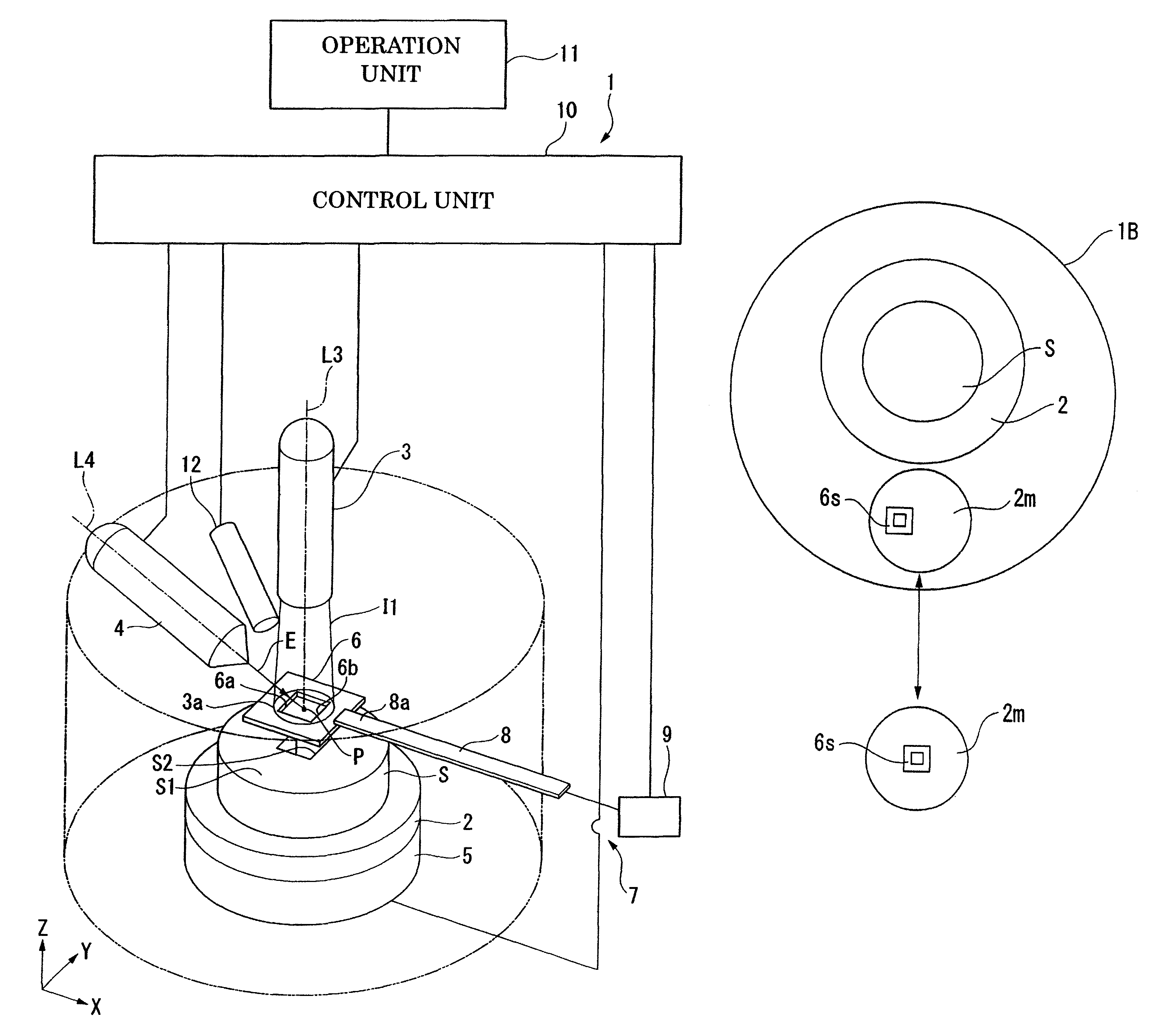 Apparatus for working and observing samples and method of working and observing cross sections