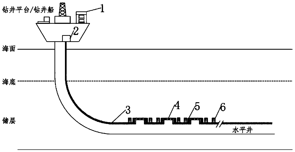 Efficient mining equipment and method of natural gas hydrate through horizontal well fracturing filling