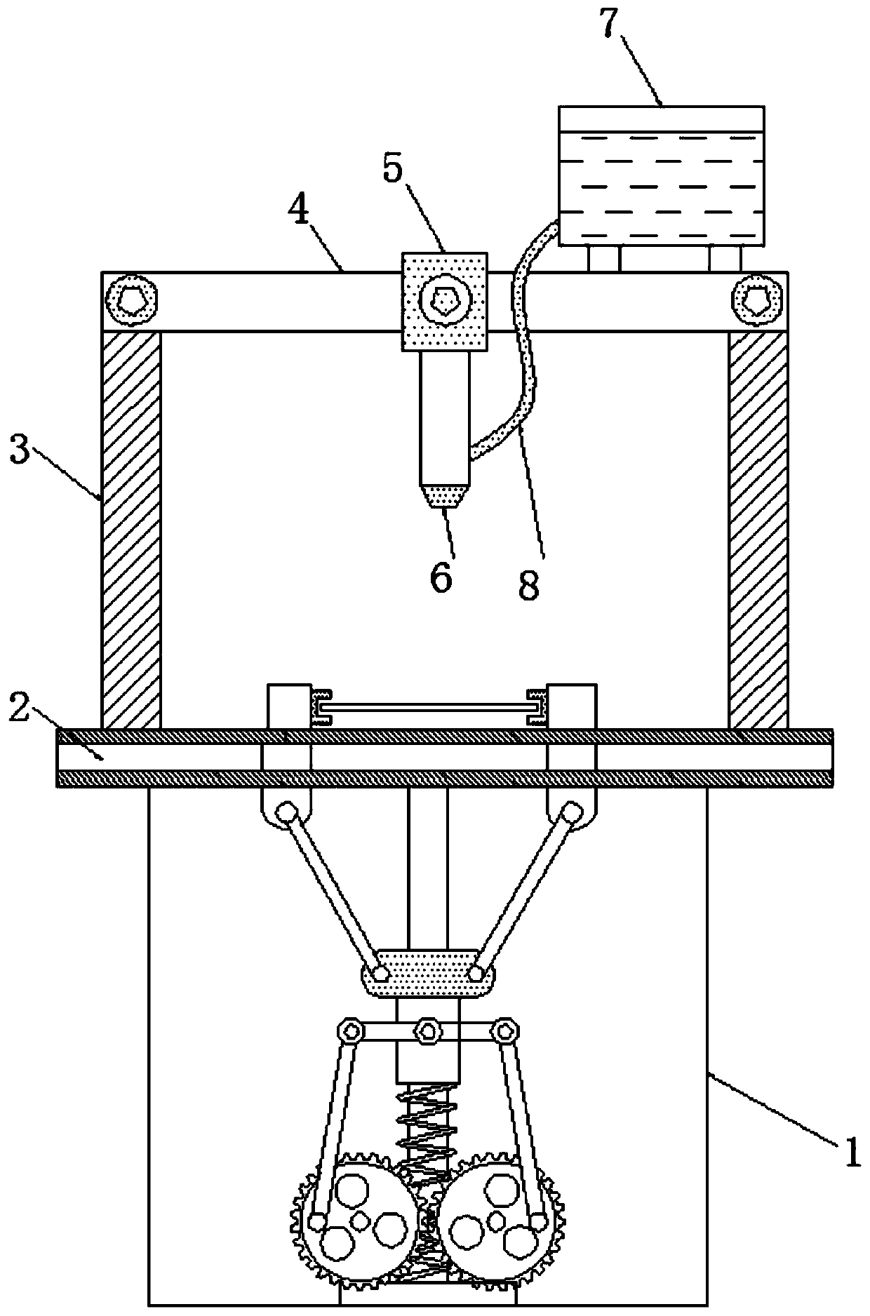 Face-to-face movement-based coating device capable of changing clamping size and changing capacity