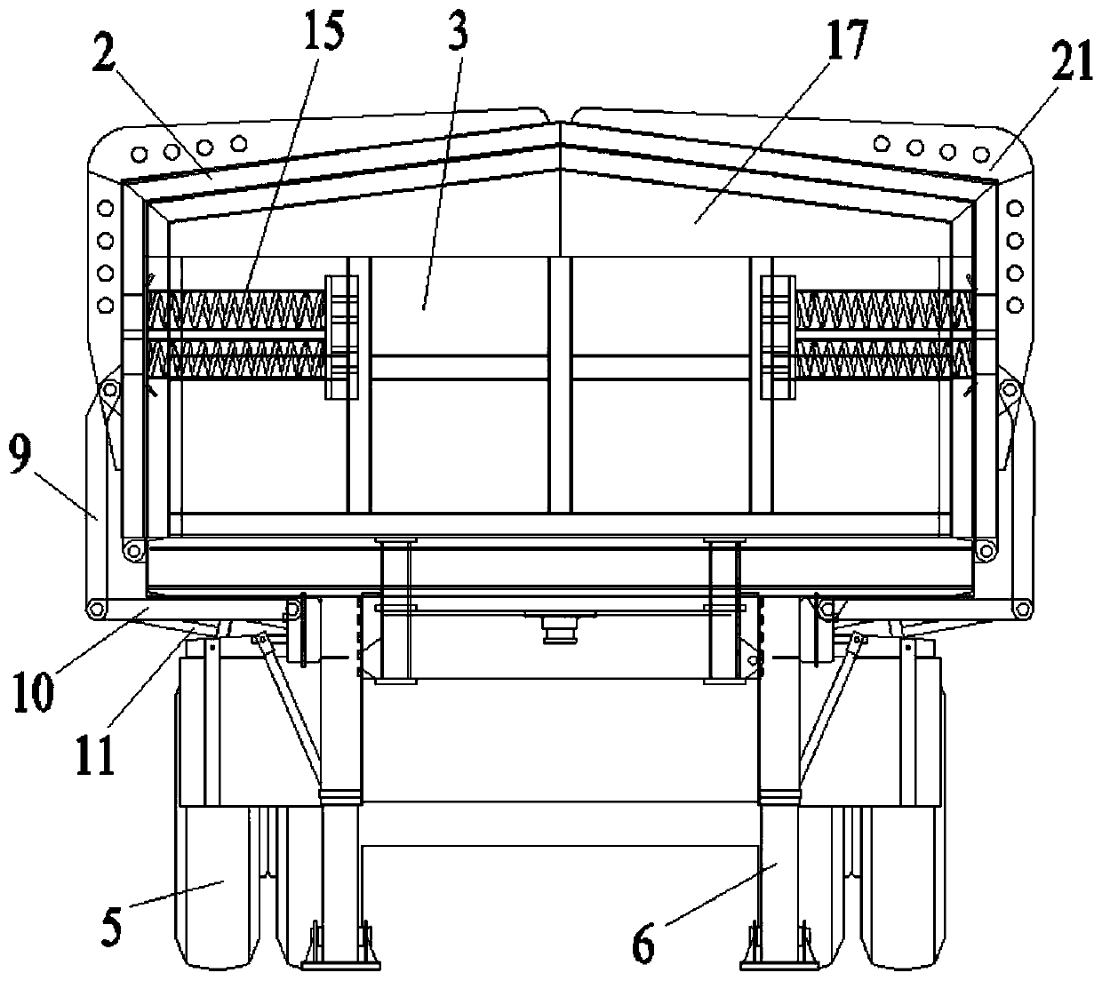 High-temperature billet transport vehicle with automatically opened and closed carriage door