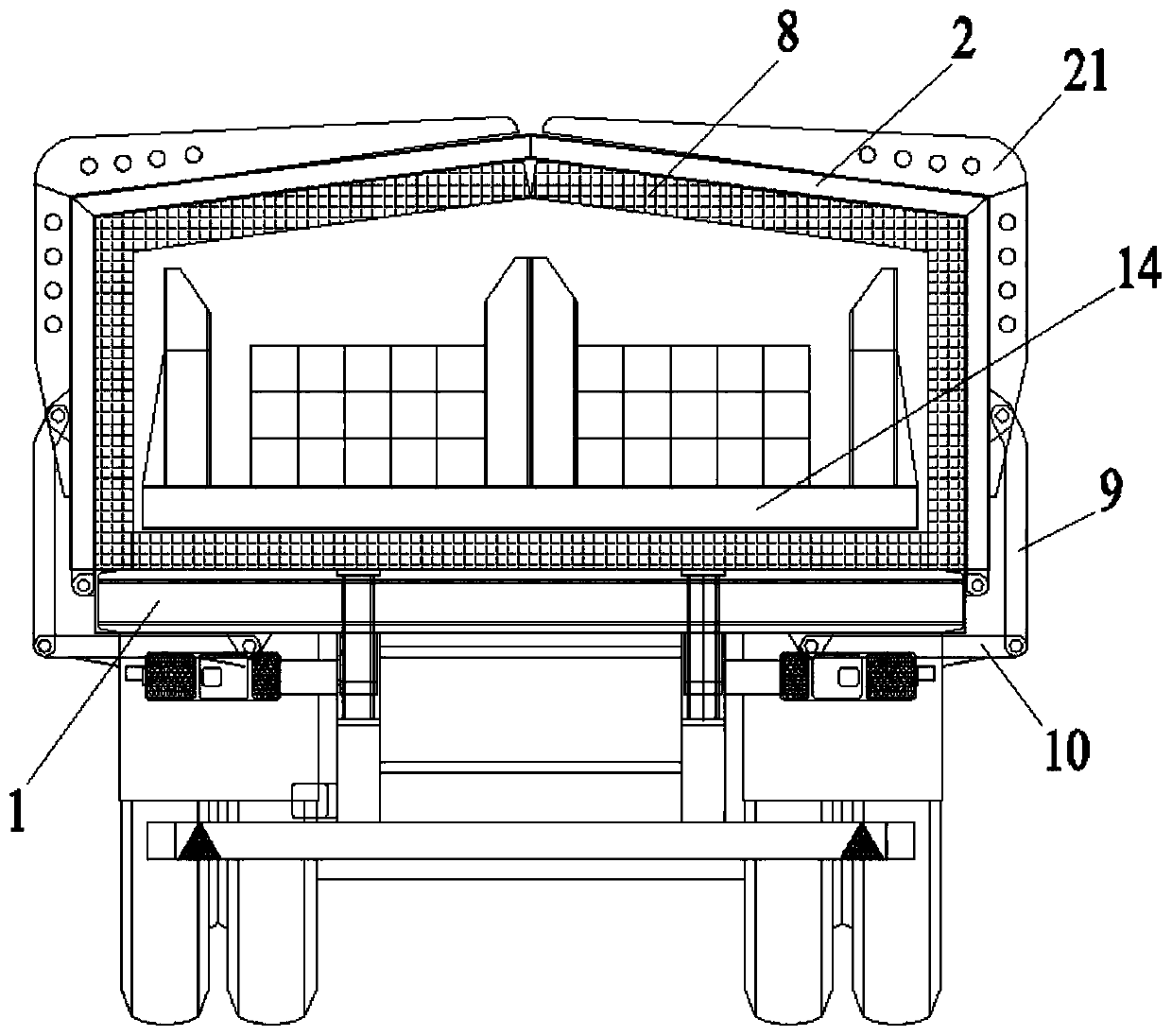 High-temperature billet transport vehicle with automatically opened and closed carriage door