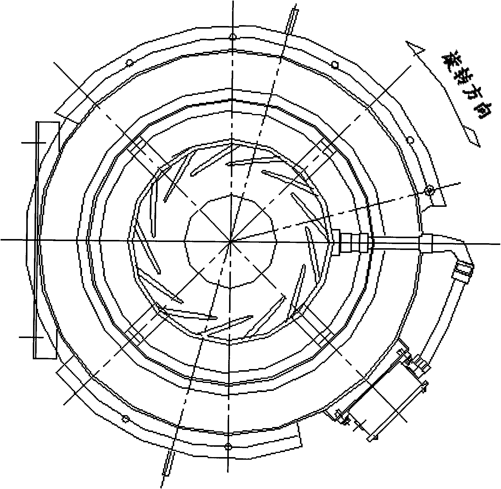 High total pressure large-flow wheel disk side beveling type back-ward impeller fan