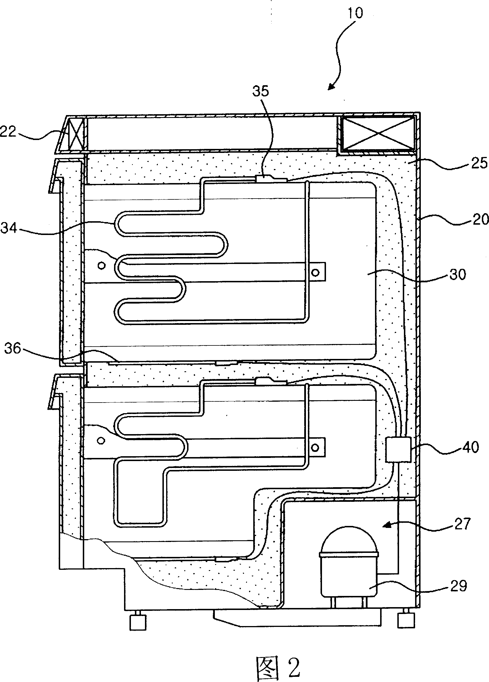Masking structure of wire box of refrigerator