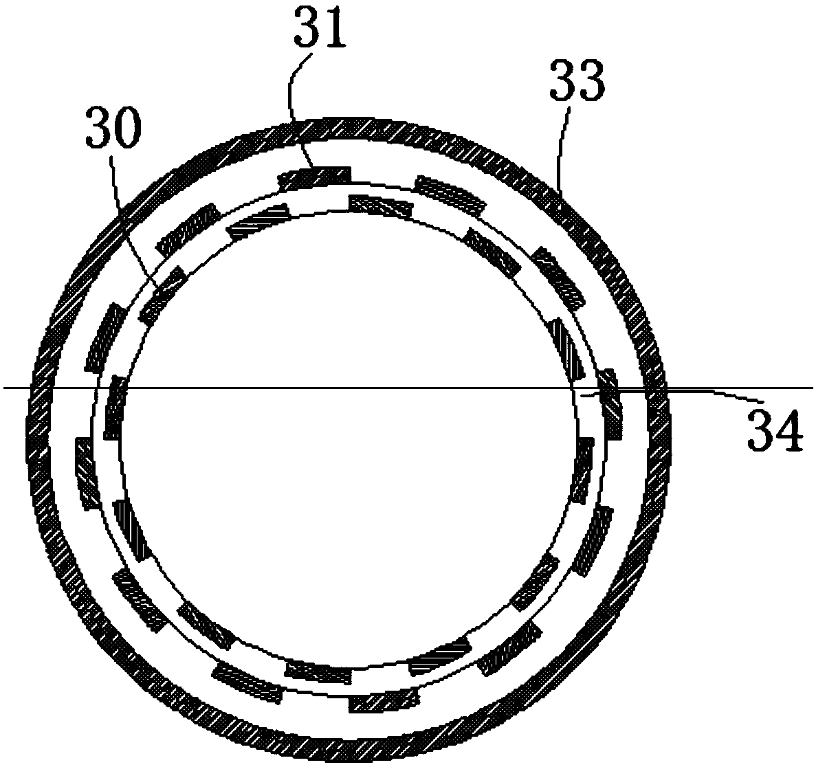 A device for detecting powder concentration in a spiral conveying pipe with a double-layer electrode array