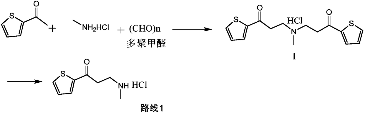 Synthetic method of 3-methylamino-1-(2-thienyl)-1-acetone hydrochloride