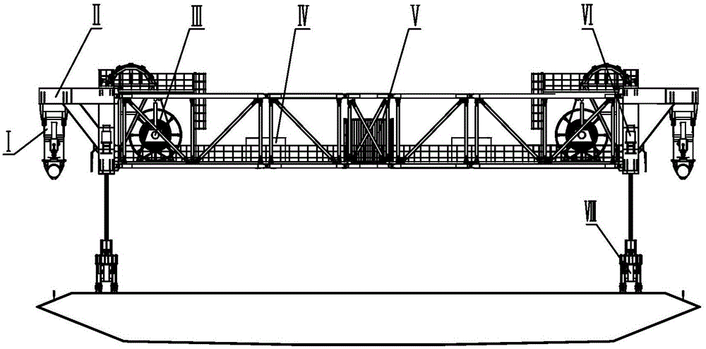 Cable-loaded crane combined with hydraulic traction and roller travel and its travel method