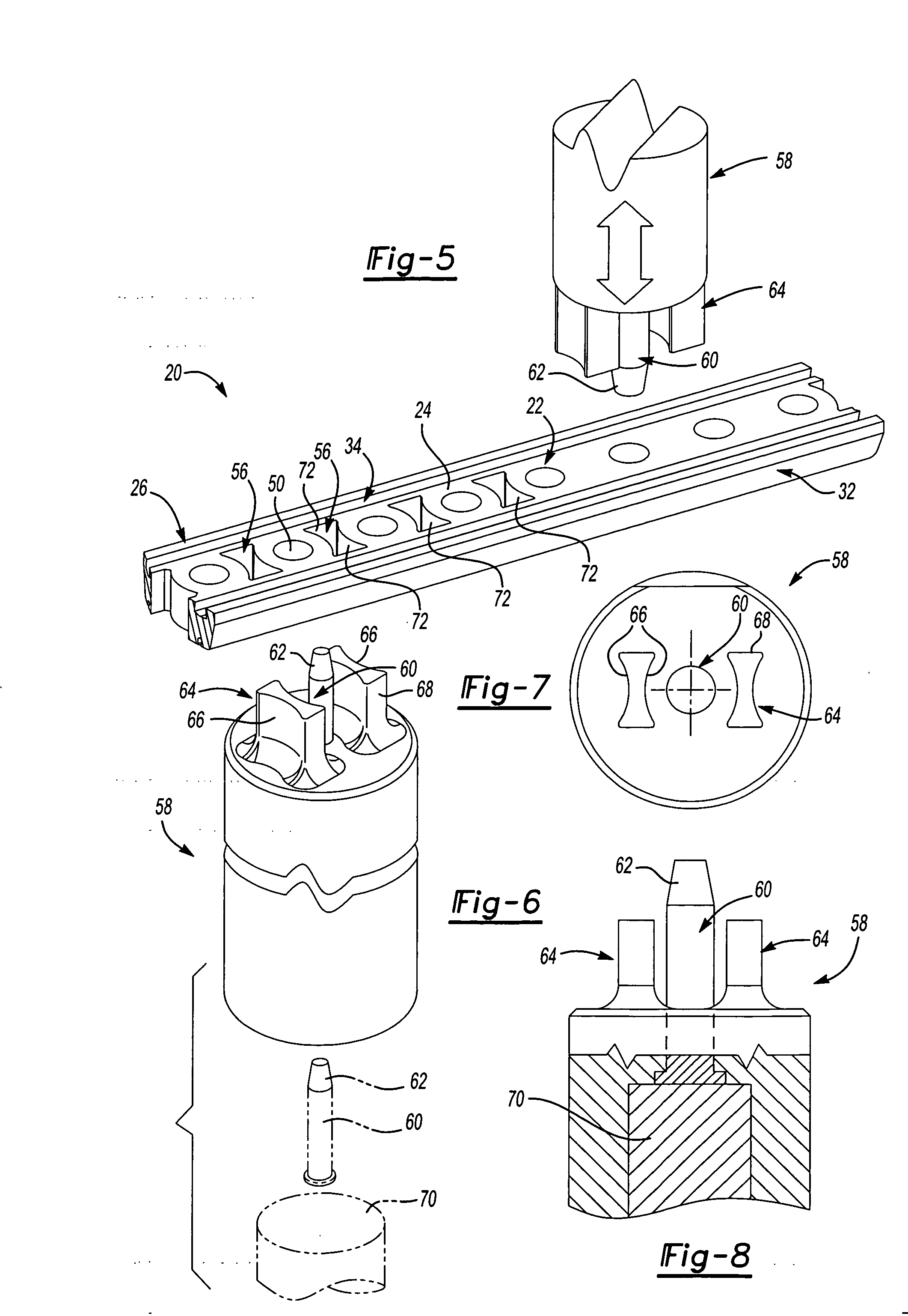Self-attaching female fasteners, method of forming same and strip of interconnected fasteners