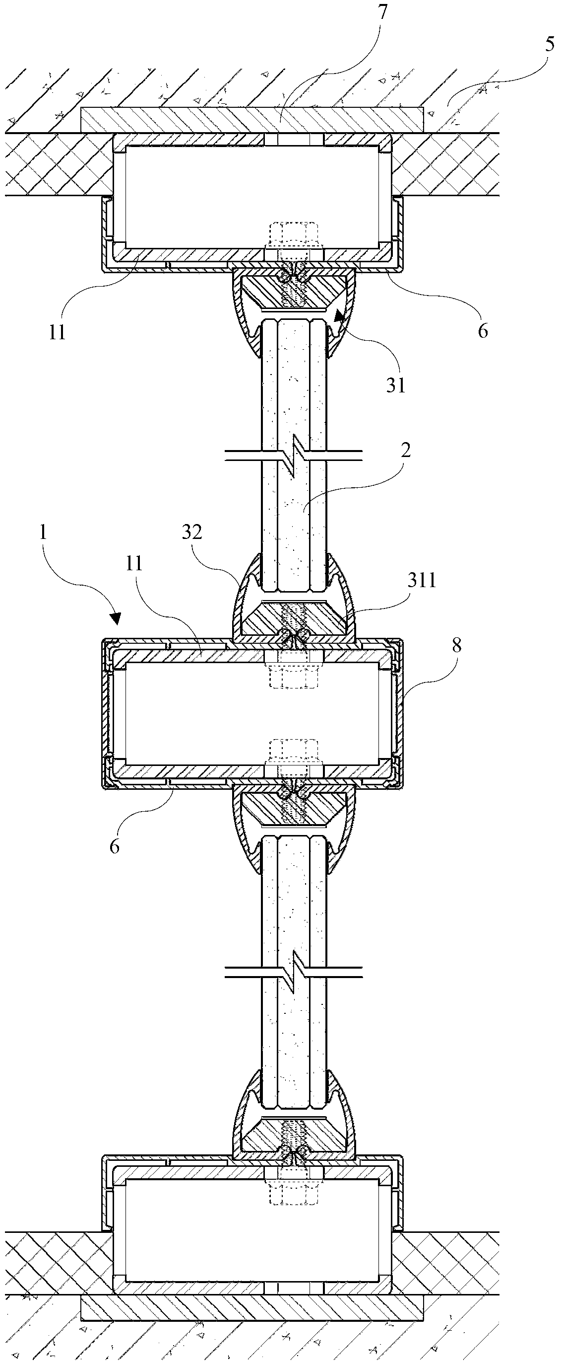 Anti-explosion transparent partition mounting structure and mounting method thereof
