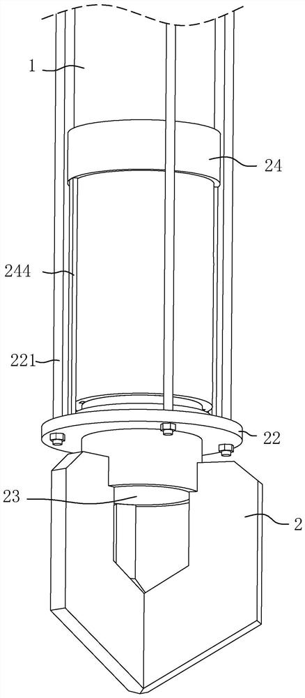 A high-pressure jetting anchor cable drill body and its construction technology