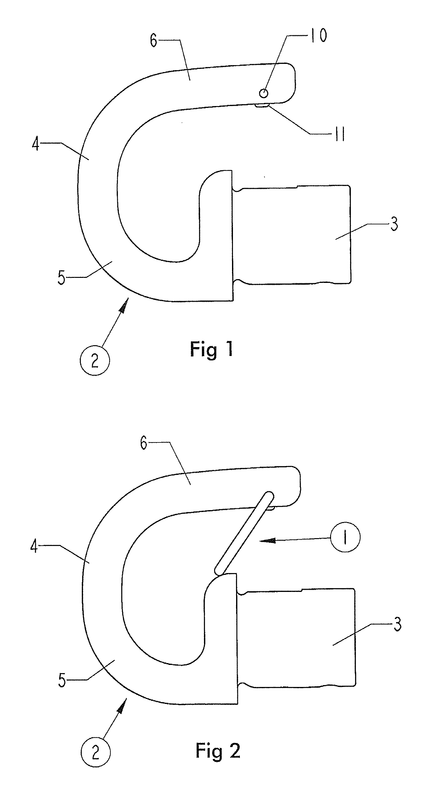 Safety locking device for a lifting hook