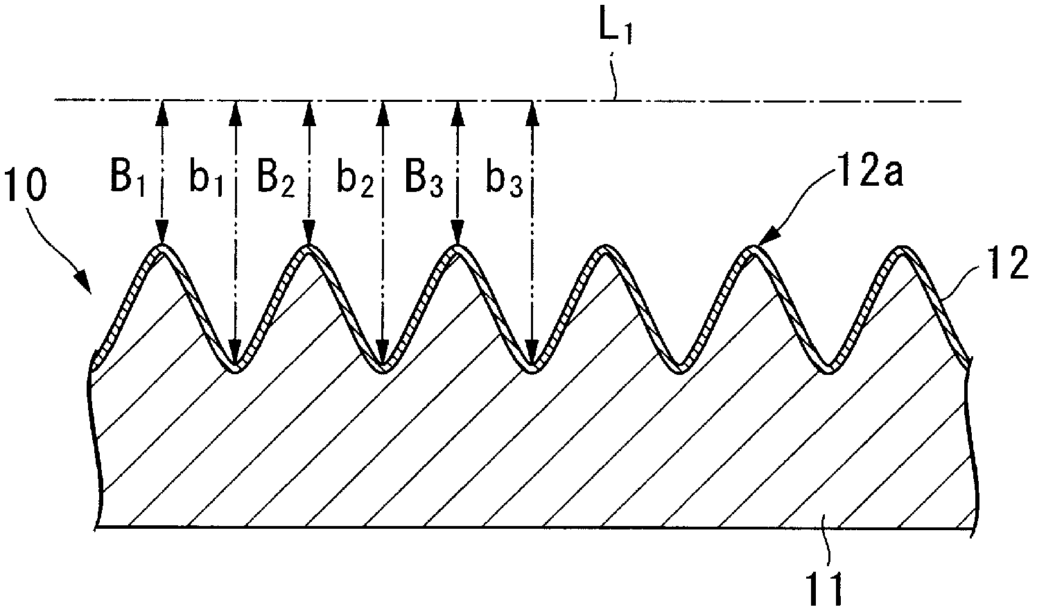 Sheet having uneven pattern formed thereon and method for production thereof