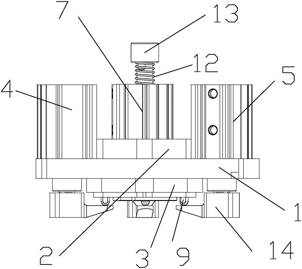 Three-hole flange automatic pin retreating mechanism