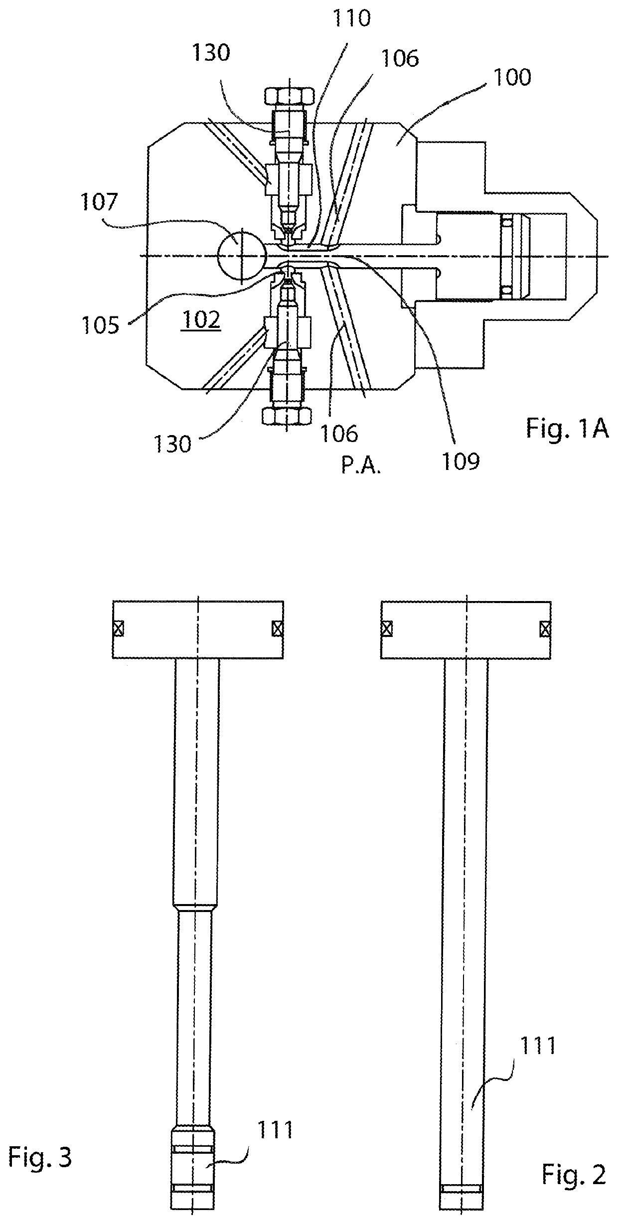 High-pressure mixing device with single-piece delivery duct