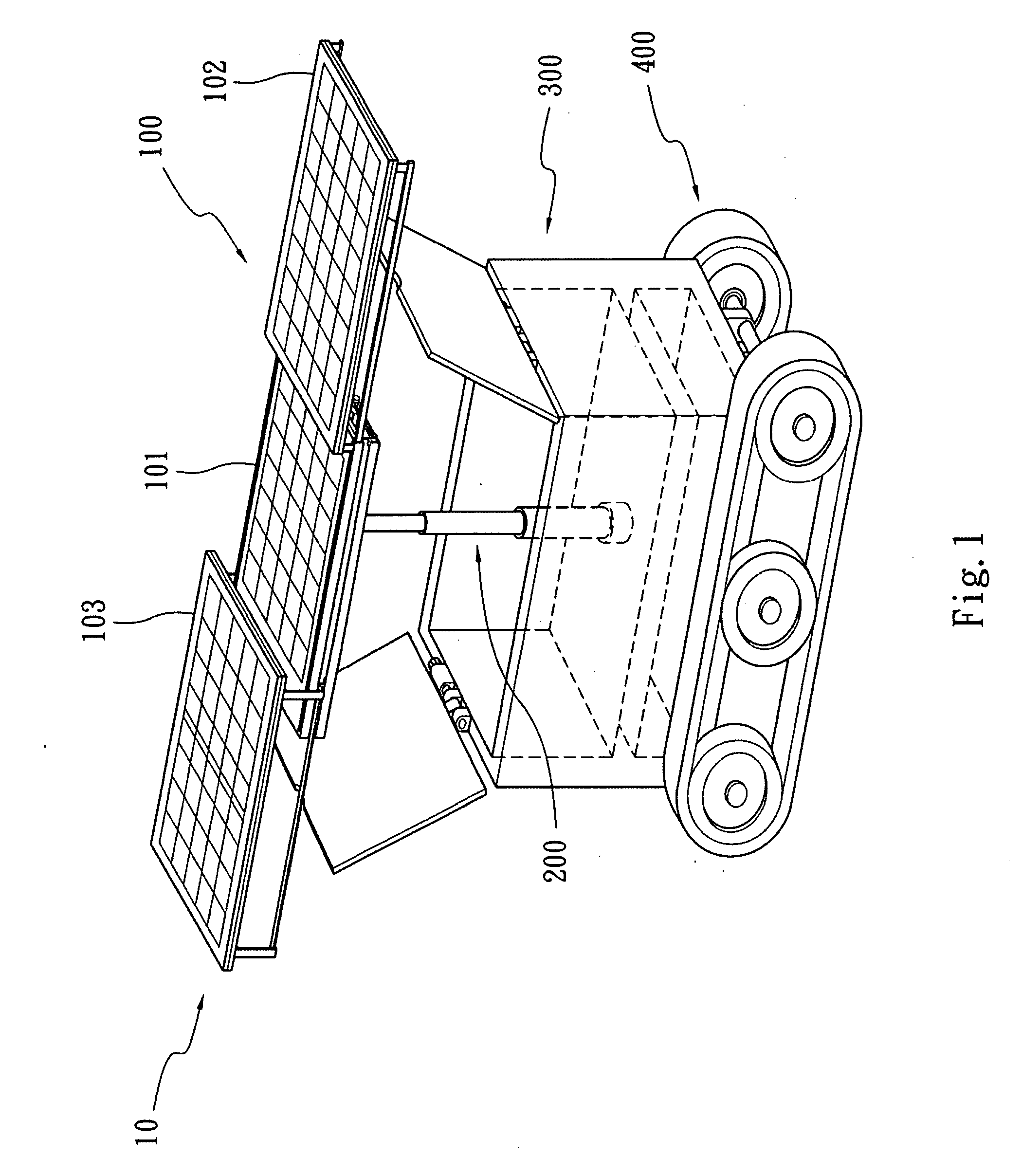 Self-propelled Solar Tracking Apparatus with Multi-layer Solar Panel