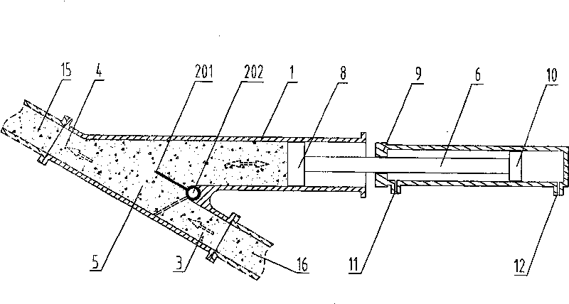 Device for suppressing pulsated impact of slurry flow in concrete pump vehicle