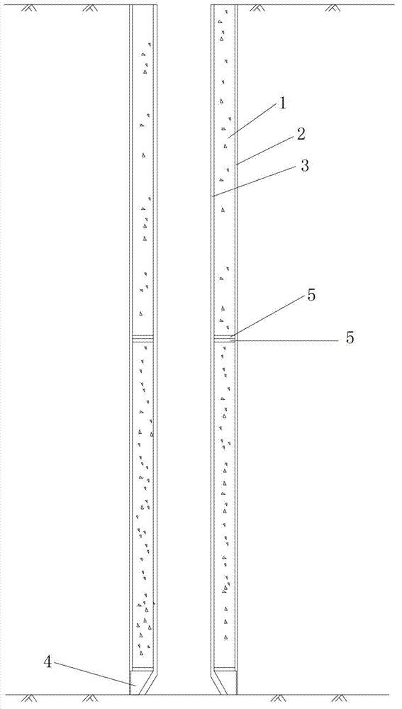 Rock-socketed pipe pile foundation with pile core by concrete pouring and pile side by static pressure grouting and construction method for rock-socketed pipe pile foundation
