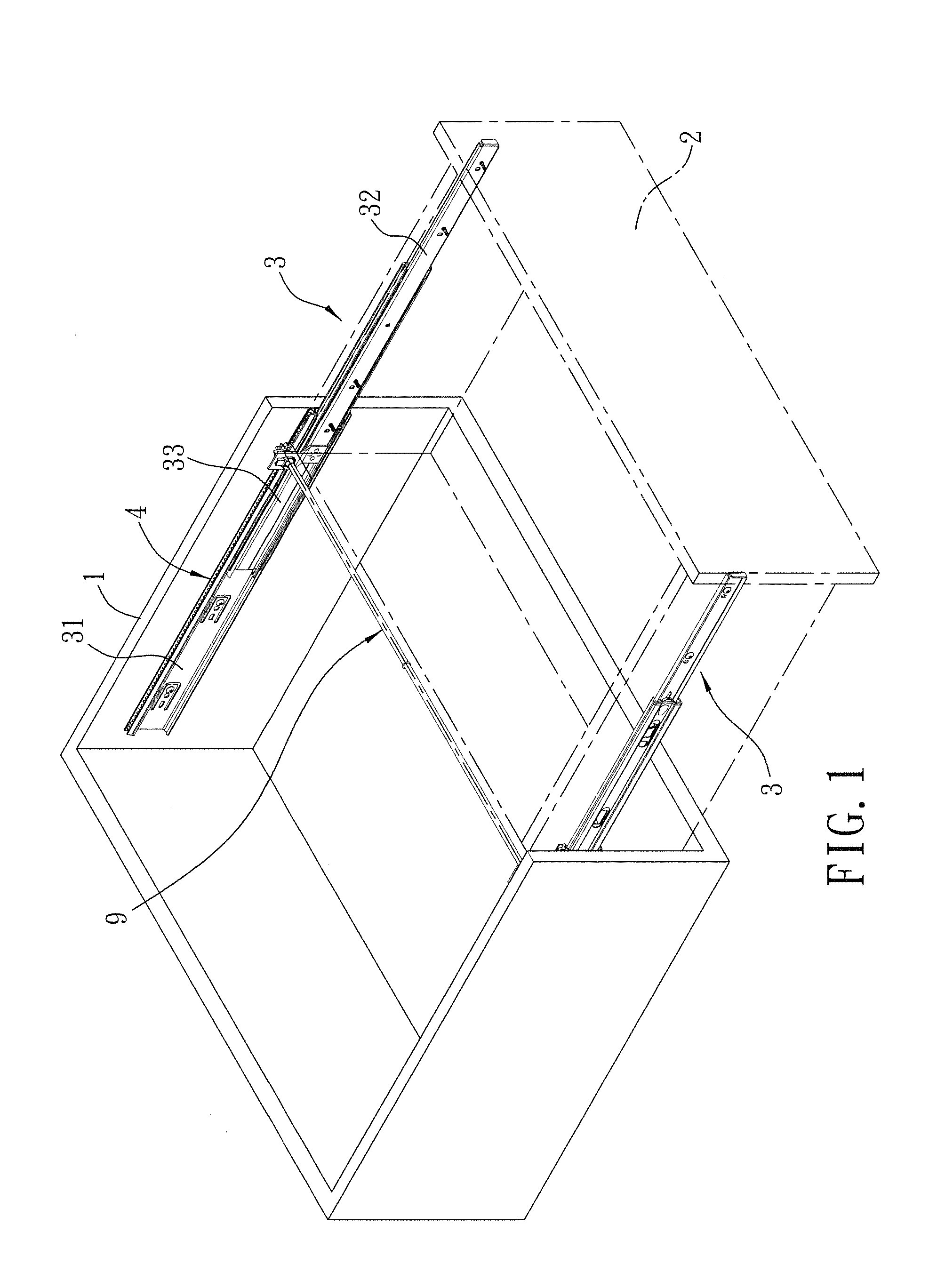 Synchronizing device for synchronizing sliding movements of sliding rail units and a drawer, and spindle extension connector and Anti-wobbling unit used for the same