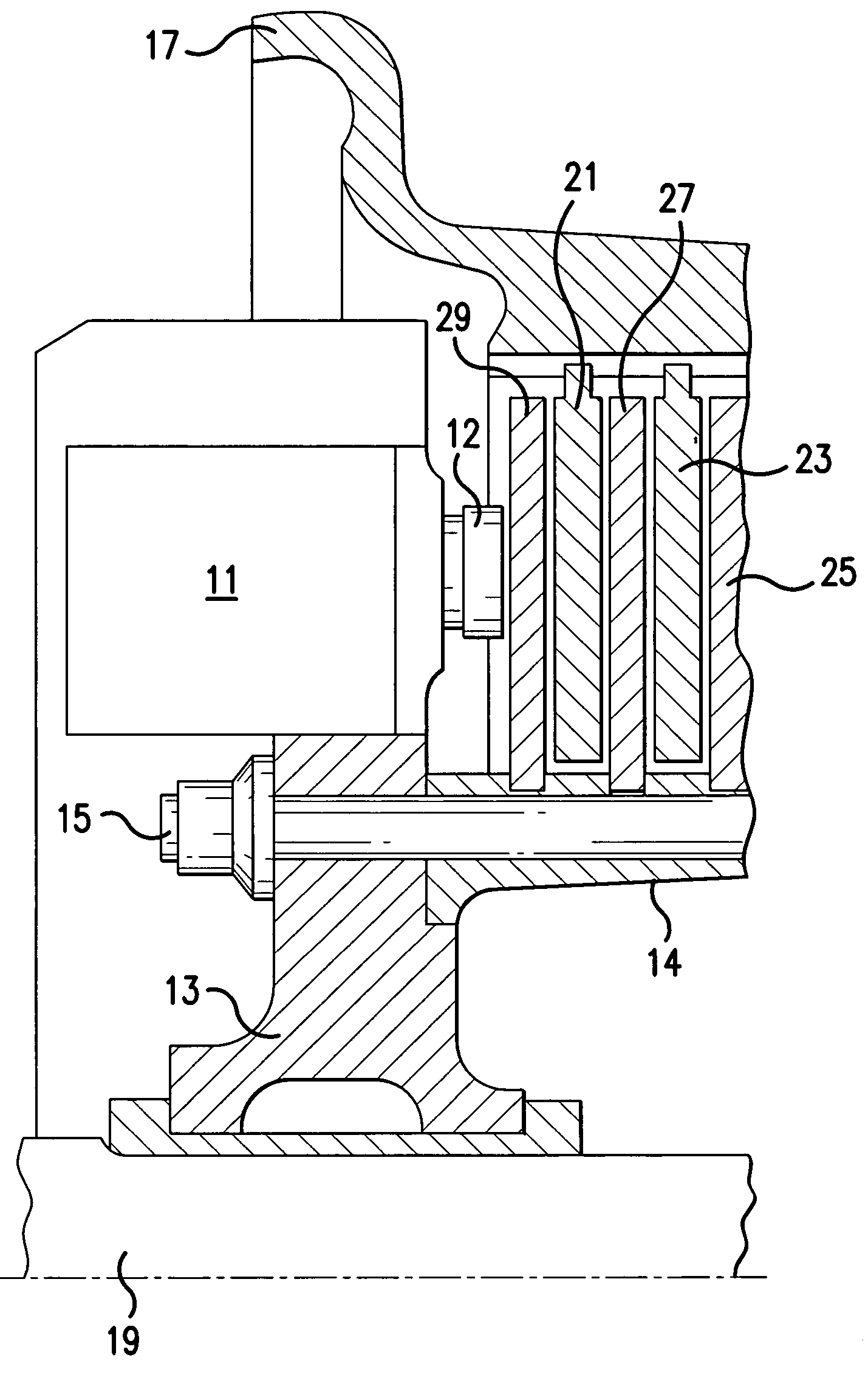 Electric park brake mechanism and method of operating an electric brake to perform a park brake function