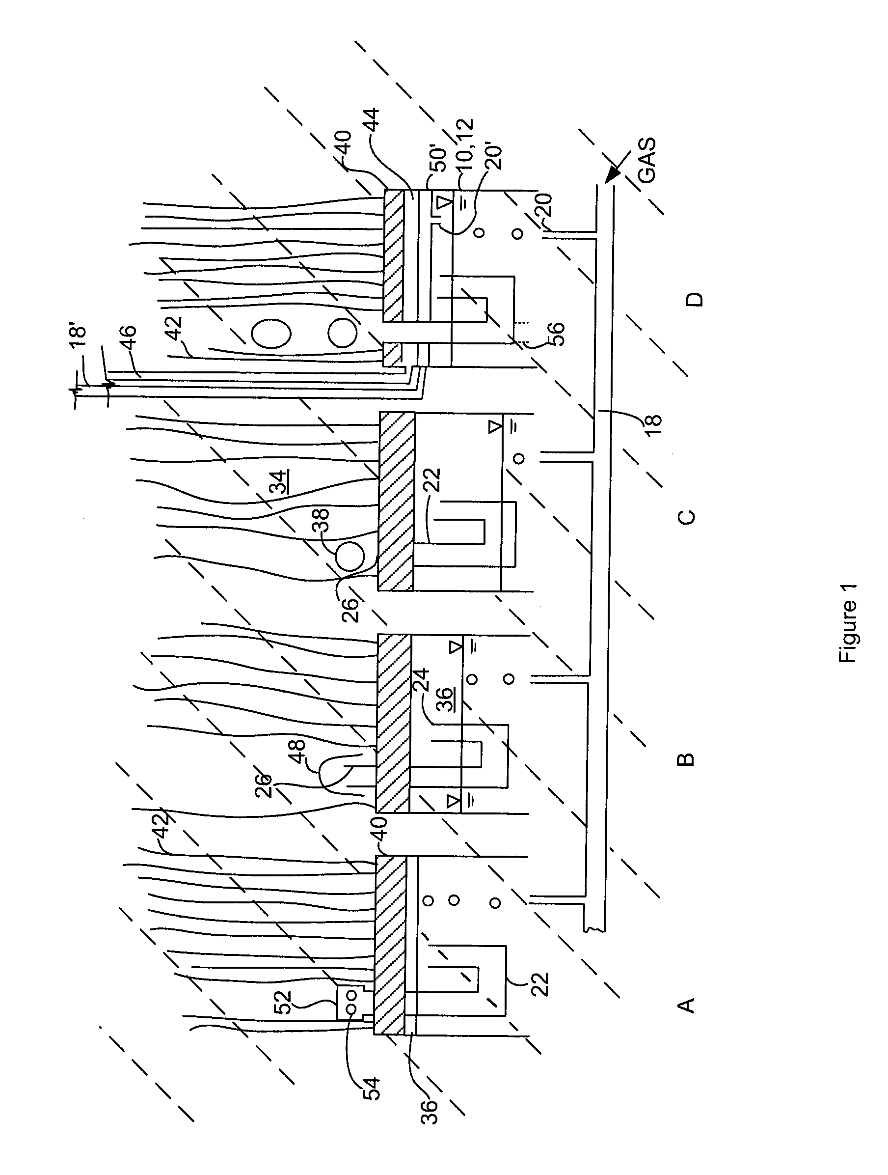 Integrated gas sparger for an immersed membrane
