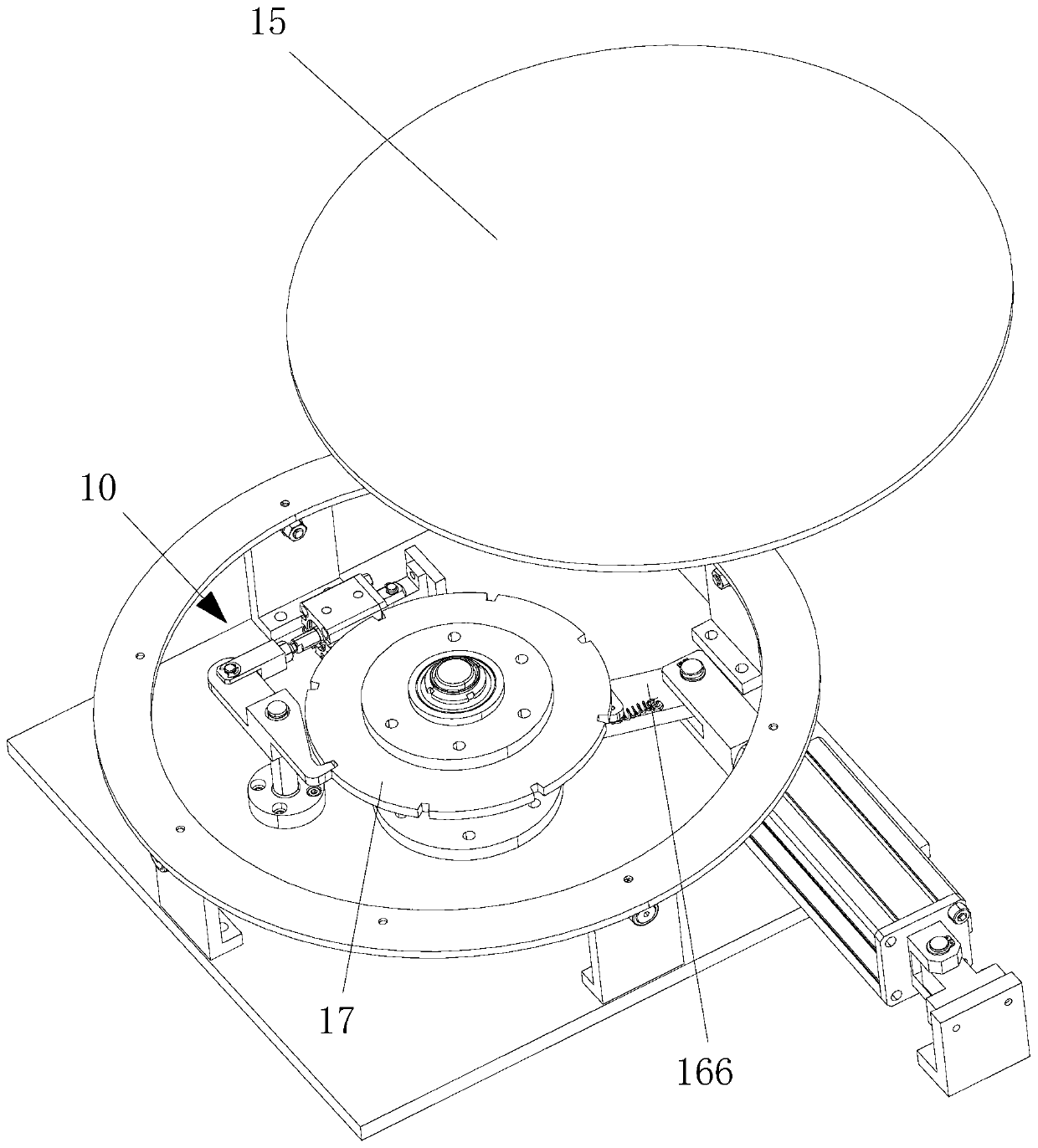 Ratchet wheel transmission type dispensing system for SMT mounting