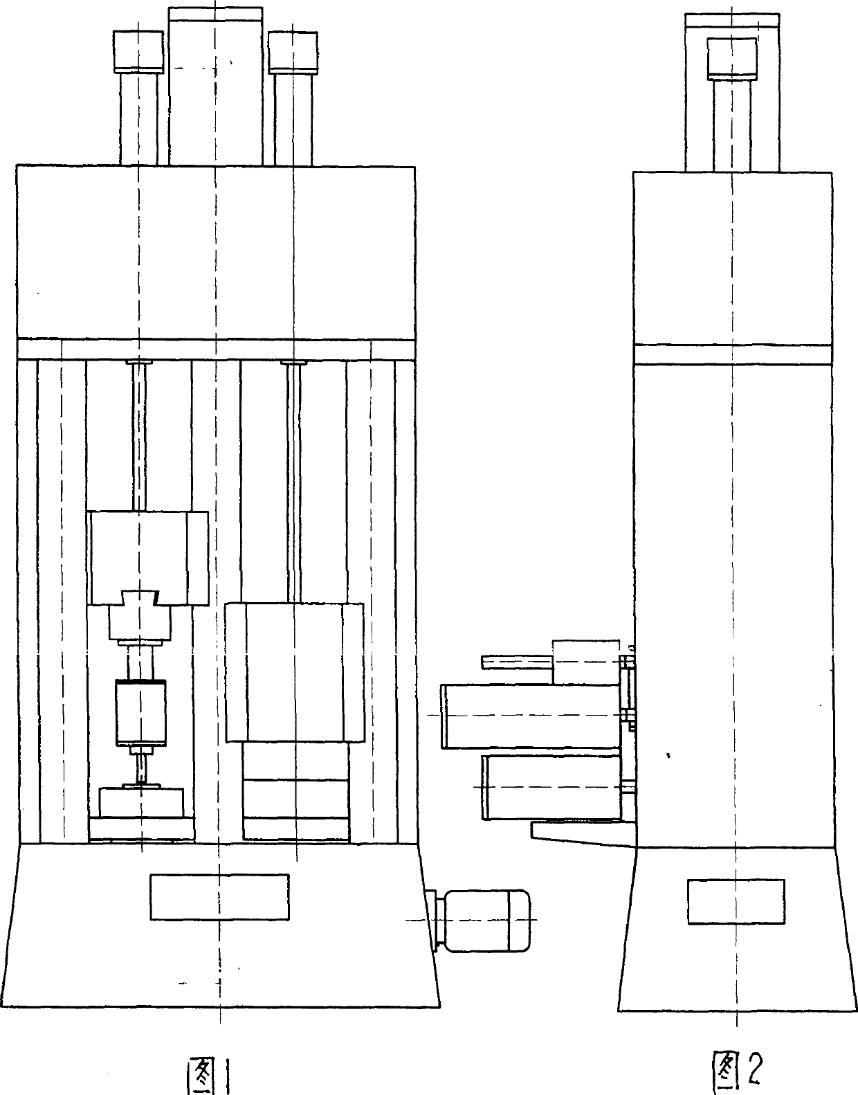 Double vertical module forge hammer